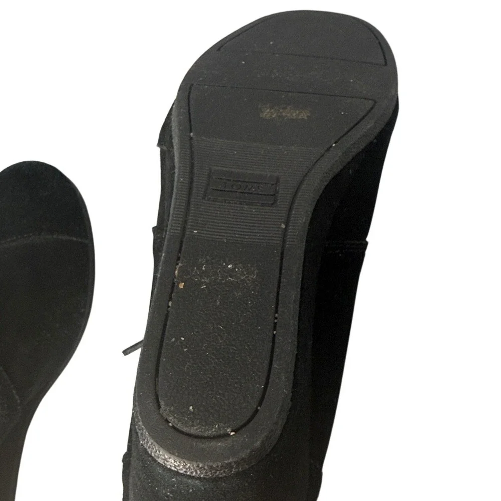 Toms Women's Black Suede Wedge Boots Size 10‎
